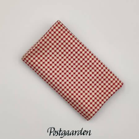 FQ7950 rød råhvid tern patchworkstof - postgaarden.com