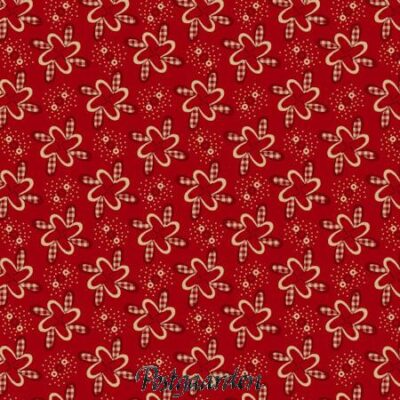 7948 rød med møller patchworkstof - postgaarden.com