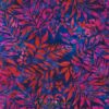 7958 blå med røde blade patchworkstof bali batik - postgaarden.com