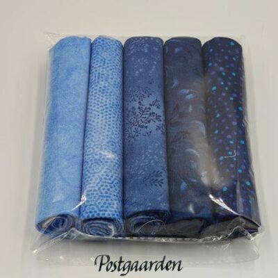 STOFP07 blå stofpakke patchworkstof - postgaarden.com