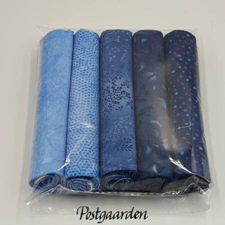 STOFP07 blå stofpakke patchworkstof - postgaarden.com