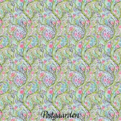 7959 Lyseblå med grene tula pink patchworkstof - postgaarden.com