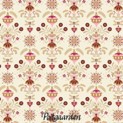 7964 råhvid med små feer patchworkstof - postgaarden.com