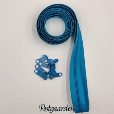 ENR-AQ Turkis lynlås med skydere - postgaarden.com