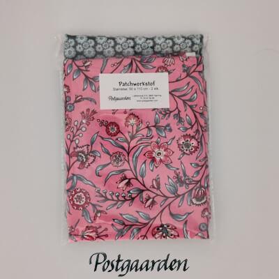 Stofp08 lyserød turkis stofpakke - postgaarden.com