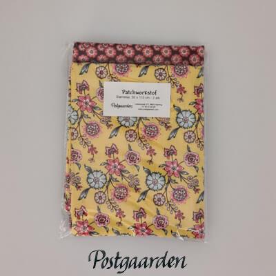 Stofp09 gul lyserød stofpakke - postgaarden.com