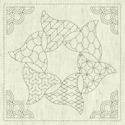 sashiko cloth kaza-guruma 5 - varenummer KF2022-38