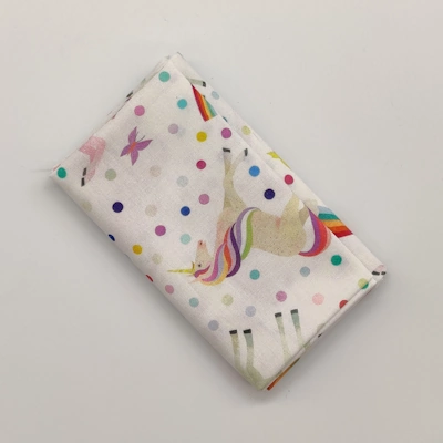 FQ8005 hvid med enhjørninge patchworkstof