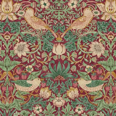 8064 Strawberry Thief Dawn Rose william morris patchworkstof