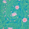 8070 turkis Ferns kaffe fasset patchworkstof