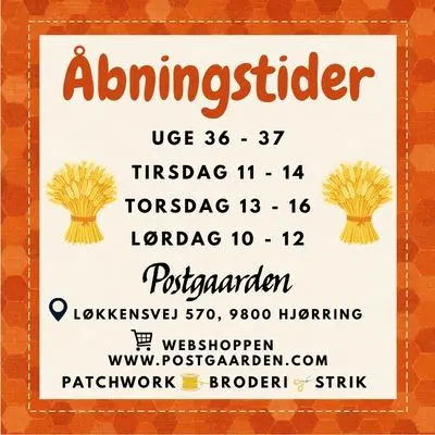 Åbningstider 36 - 37 Postgaarden.com
