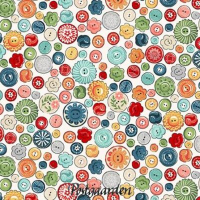 7790 Råhvid med knapper patchworkstof - postgaarden.com