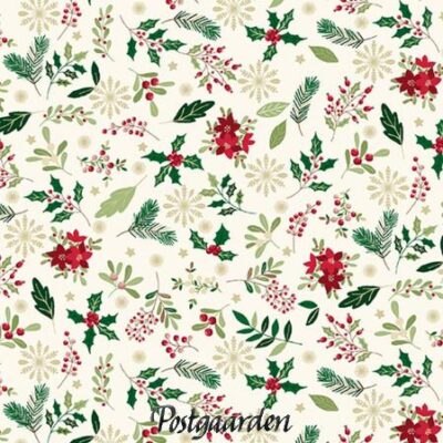 7795 Råhvid med julegrønt patchworkstof - postgaarden.com