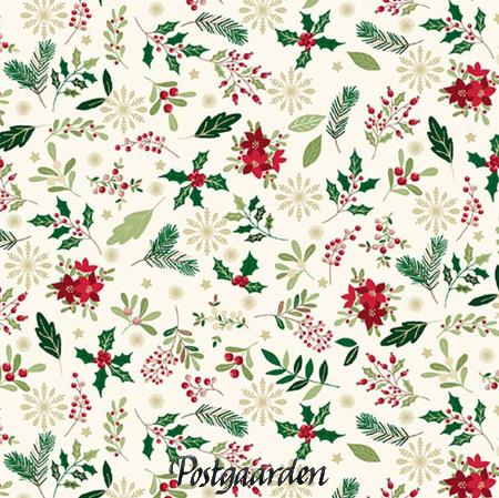 7795 Råhvid med julegrønt patchworkstof - postgaarden.com