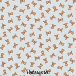 7802 Lyseblå med små bamser patchworkstof - postgaarden.com