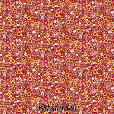 7803 Rød med små blomster patchworkstof - postgaarden.com