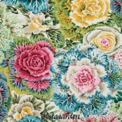 7824 lyse kål kaffe fassett patchworkstof - postgaarden.com