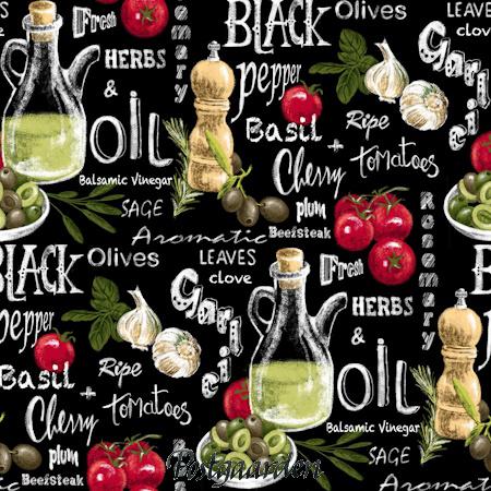 7825 Sort med grønt og olie patchworkstof - postgaarden.com