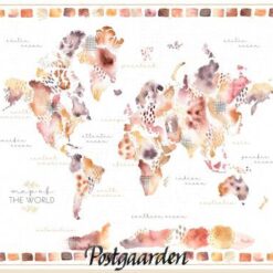 7842 panel med verdenskort patchworkstof - postgaarden.com
