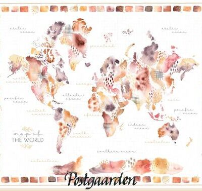 7842 panel med verdenskort patchworkstof - postgaarden.com