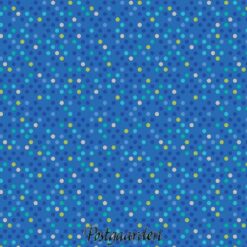 7847 Mellemblå med prikker patchworkstof - postgaarden.com