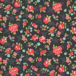 7860 grå med blomster moda patchworkstof - postgaarden.com