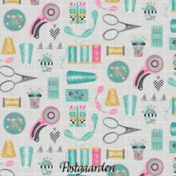 7861 lysgrå med sygrej henry glass patchworkstof - postgaarden.com