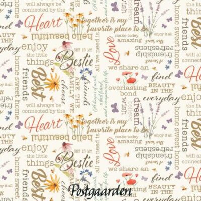 7867 blomster tekst patchworkstof - postgaarden.com