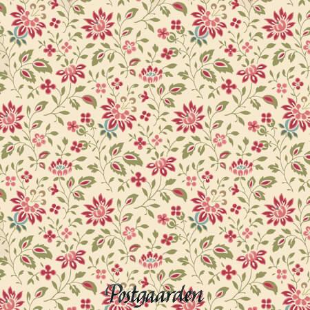 7872 Beige med små blomster patchworkstof - postgaarden.com