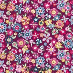 7876 lilla med blomster patchworkstof - postgaarden.com