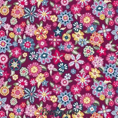 7876 lilla med blomster patchworkstof - postgaarden.com