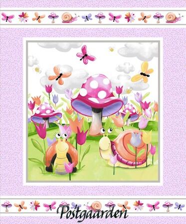 7878 panel med snegle patchworkstof - postgaarden.com
