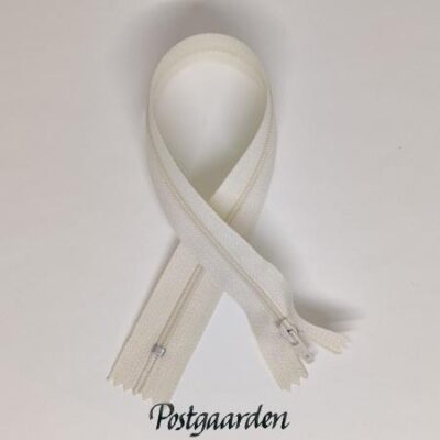 Råhvid 30cm lynlås ikke-delbar - postgaarden.com