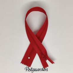 Rød 30cm lynlås ikke-delbar - postgaarden.com