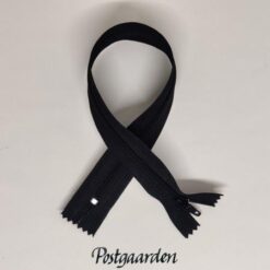 Sort 30cm lynlås ikke-delbar - postgaarden.com