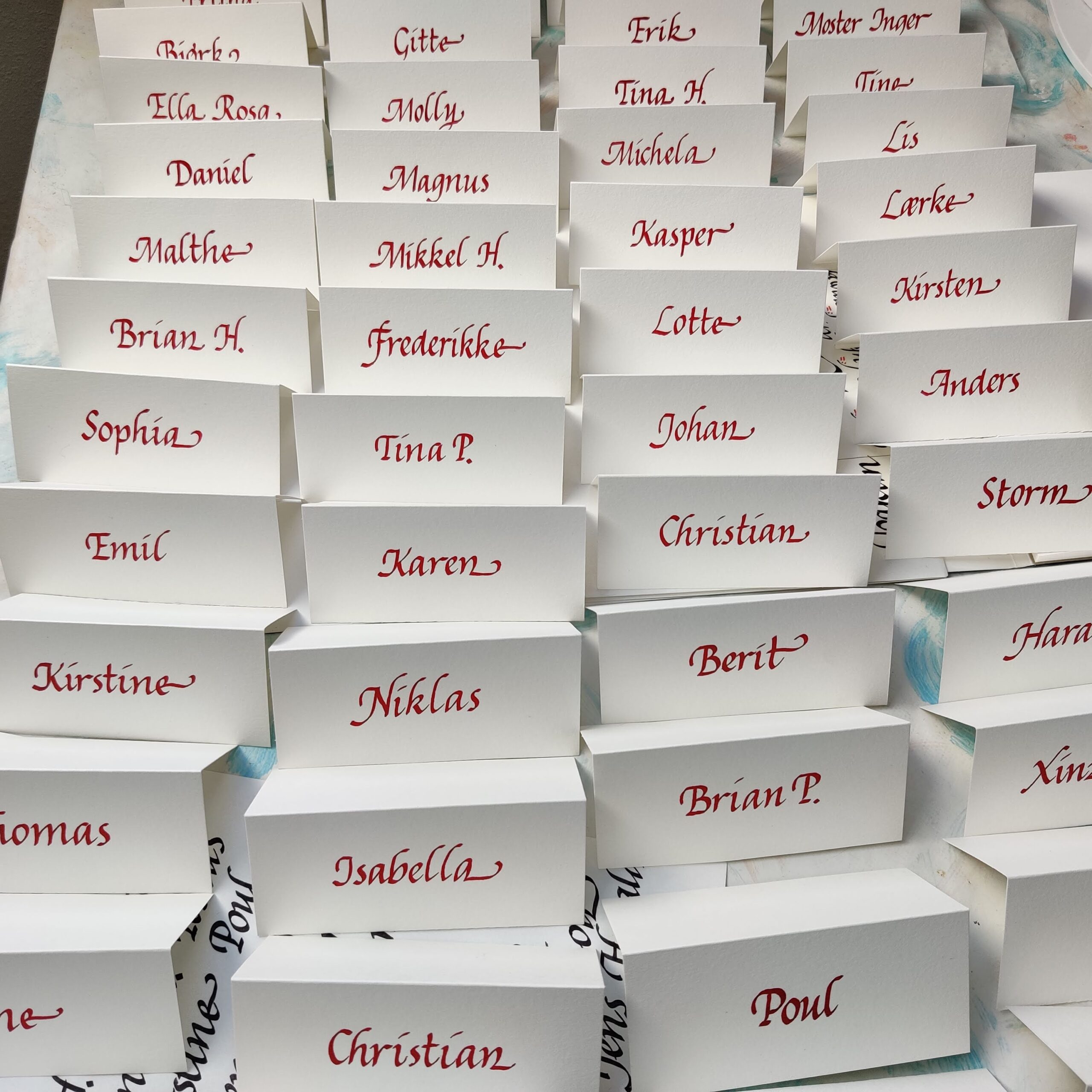 Bordkort kalligrafi - postgaarden.com