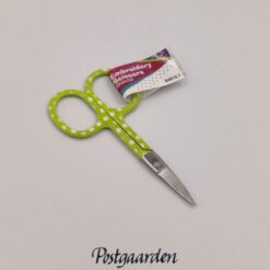 Broderi saks grøn prikker - postgaarden.com