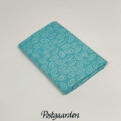 FQ7532 Turkis med blade fat quarter patchworkstof - postgaarden.com