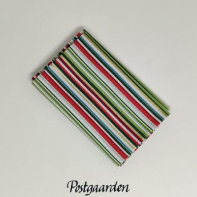 FQ7794 Strib rød grøn guld patchworkstof - postgaarden.com