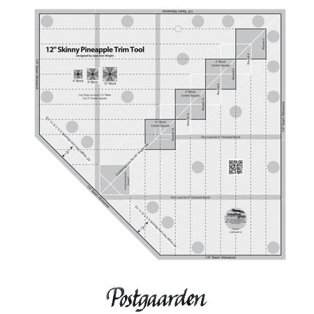 Skinny Pineapple Trim Tool Quilt Ruler - Patchwork lineal - POSTGAARDEN ...
