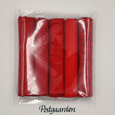 STOFPK03 rød stofpakke patchworkstof - postgaarden.com