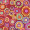 7542 Rød patchworkstof med mosaic blomster Kaffe Fassett